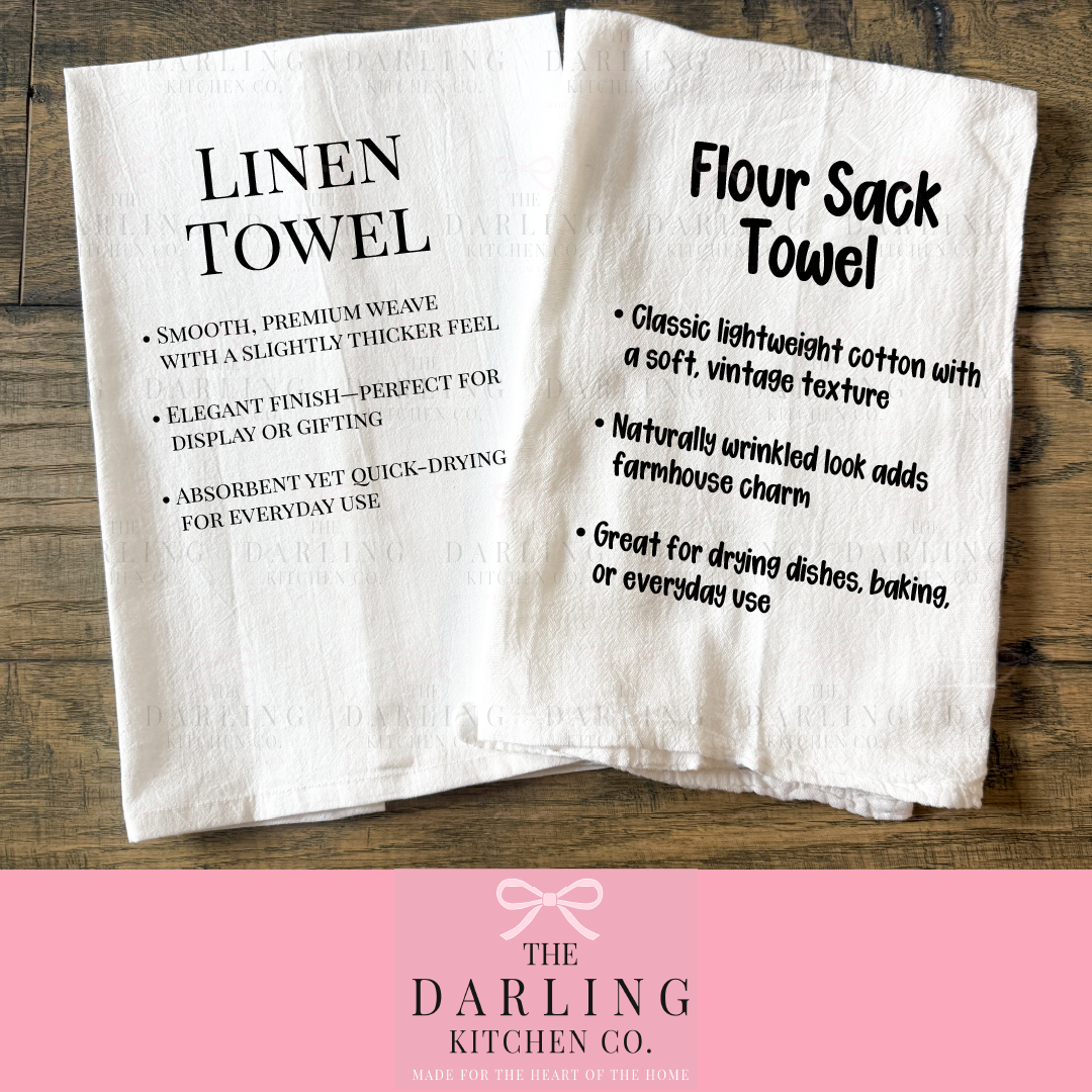 Christmas Recipe Tea Towel in Linen or Flour Sack