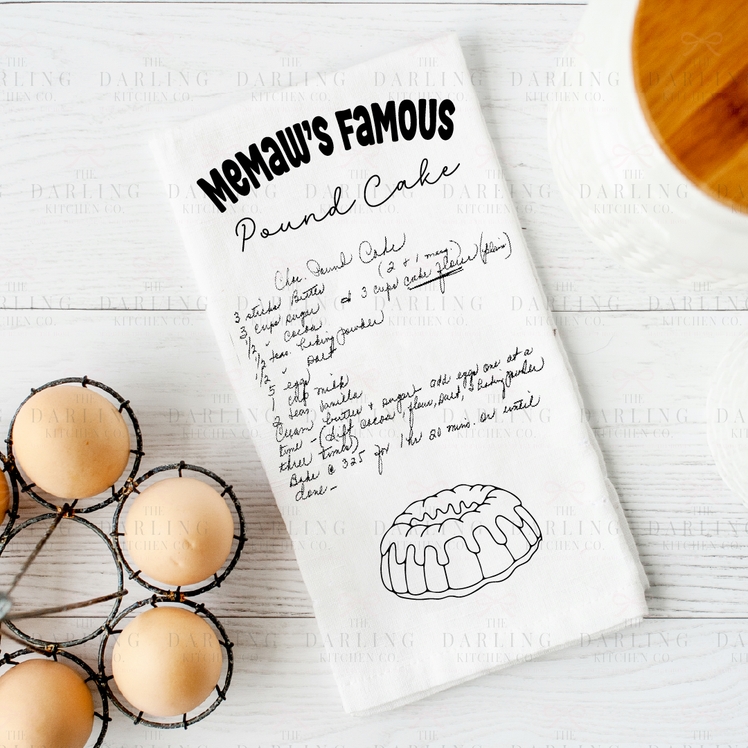 Recipe Tea Towel in Linen or Flour Sack