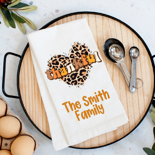 Personalized Gobble Til You Wobble Thanksgiving Tea Towel – Cute Turkey Hostess Gift