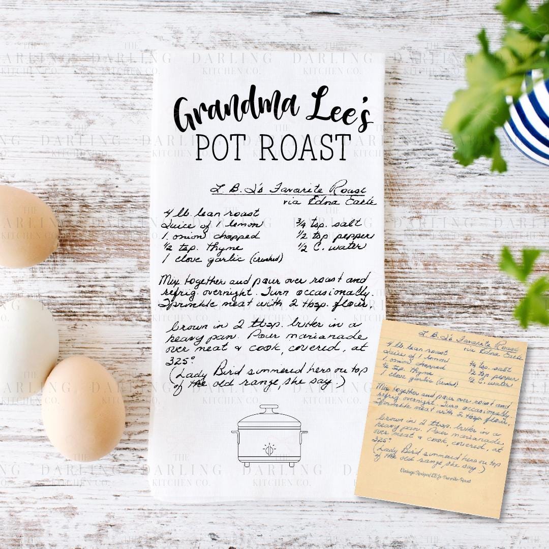 Recipe Tea Towel in Linen or Flour Sack